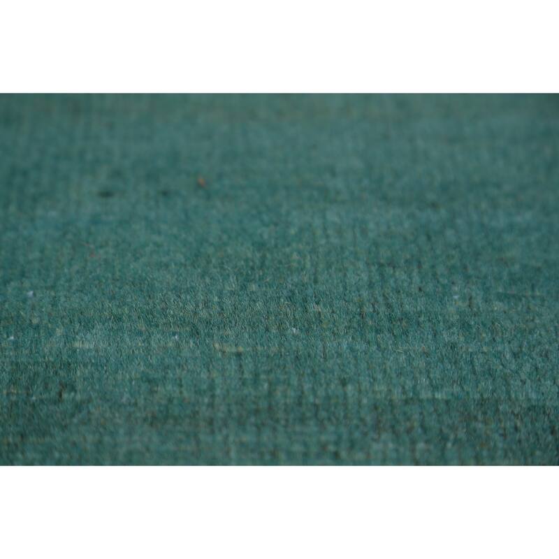 Hand Knotted Oriental 100% Wool Carpet Modern Stripe Green Gabbeh Area Rug - 4' 5'' X 3' 4''