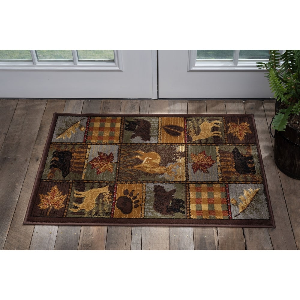Natural Lodge Novelty Graphic Indoor Area Rug