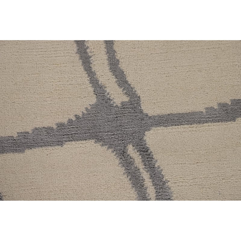 All-Over Abstract Modern Area Rug Handmade Wool Carpet - 7'11"x 9'9"