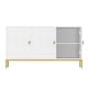 preview thumbnail 41 of 51, Clihome 3 Door Glossy Media Storage Sideboard Accent Cabinet