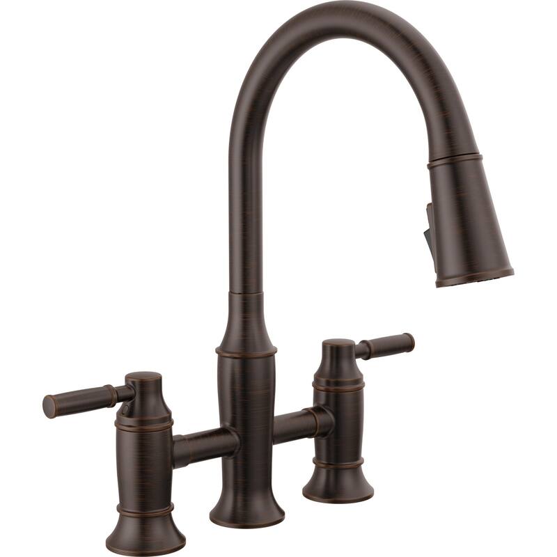 Delta 2384L-DST Renaldi 1.8 GPM Bridge Kitchen Faucet with Pull-Down