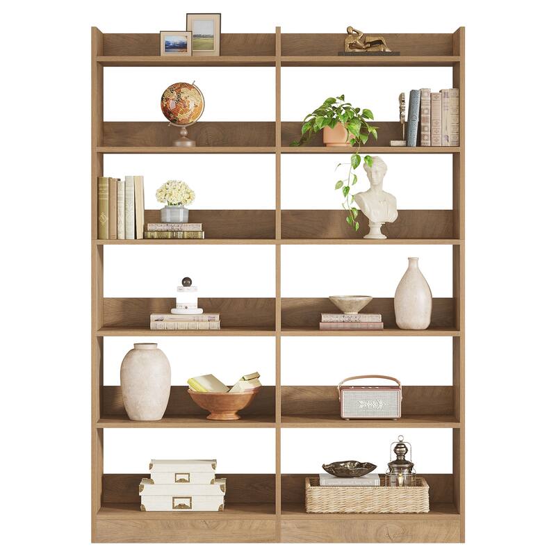 70.87'' Bookshelf & Bookcase, Wooden Open Shelf Display Storage Rack for Bedroom, Living Room, Home Office