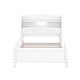 preview thumbnail 5 of 9, Classic Twin Size Platform Kids Bed Frame with LED Light, Multi-functional Storage Headboard and Safety Guardrail, White