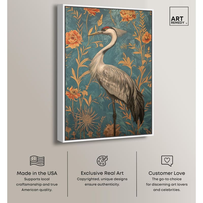 Graceful Grus Gaze Canvas by Art Remedy