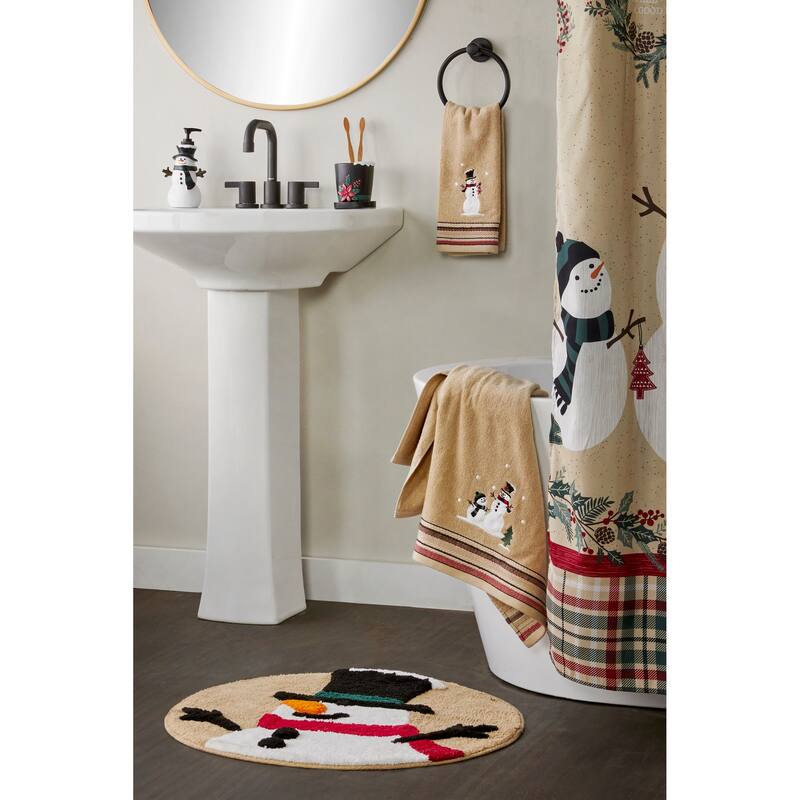 SKL Home Rustic Plaid Snowman Rug