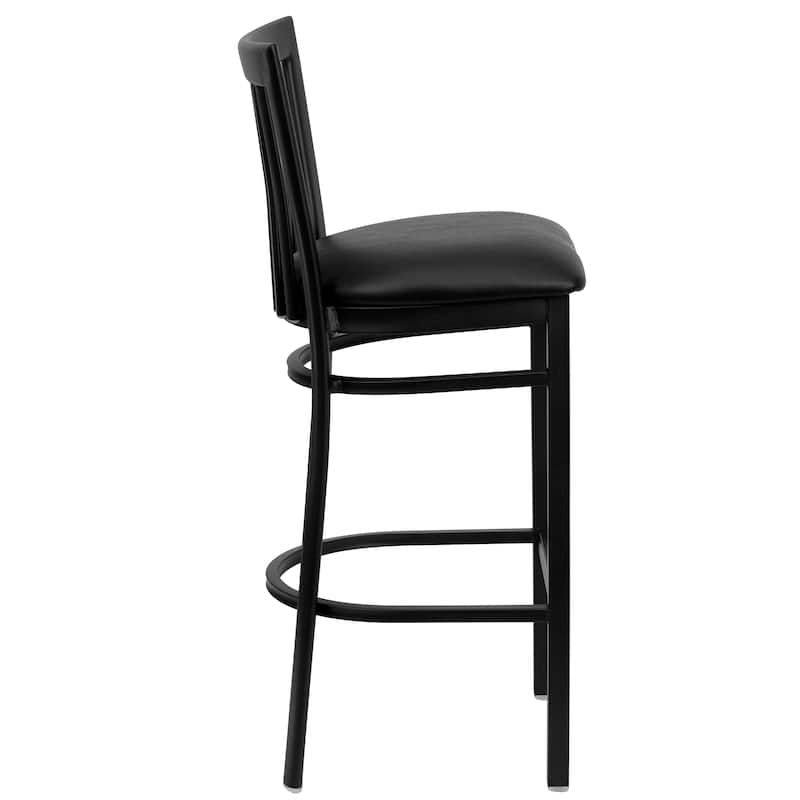 School House Back Metal Restaurant Barstool - 17.25"W x 19.5"D x 41.75"H