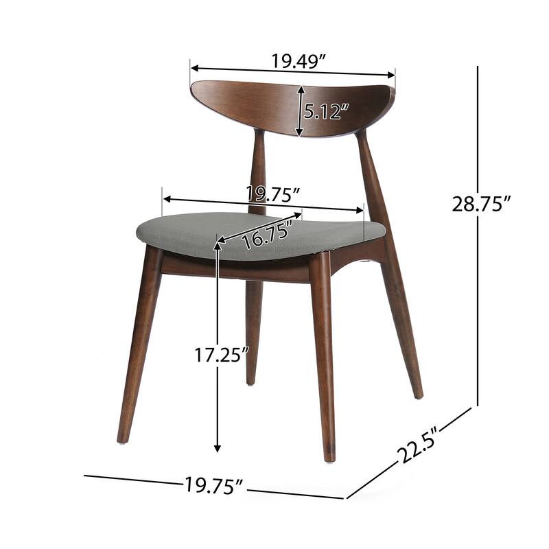 Barron Mid-century Dining Chairs (Set of 2) by Christopher Knight Home - 22.50" W x 19.75" L x 28.75" H