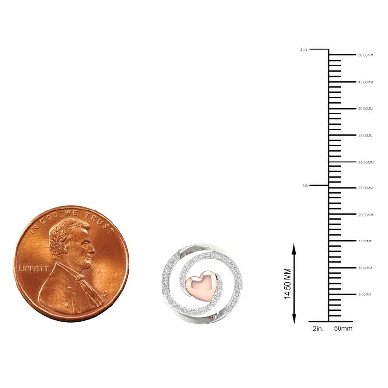 1/8ct TDW Diamond Swirl Heart Pendant in Silver for Women