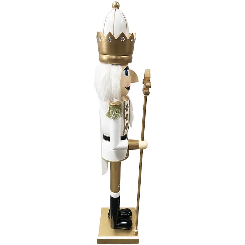 60" White & Gold Nutcracker