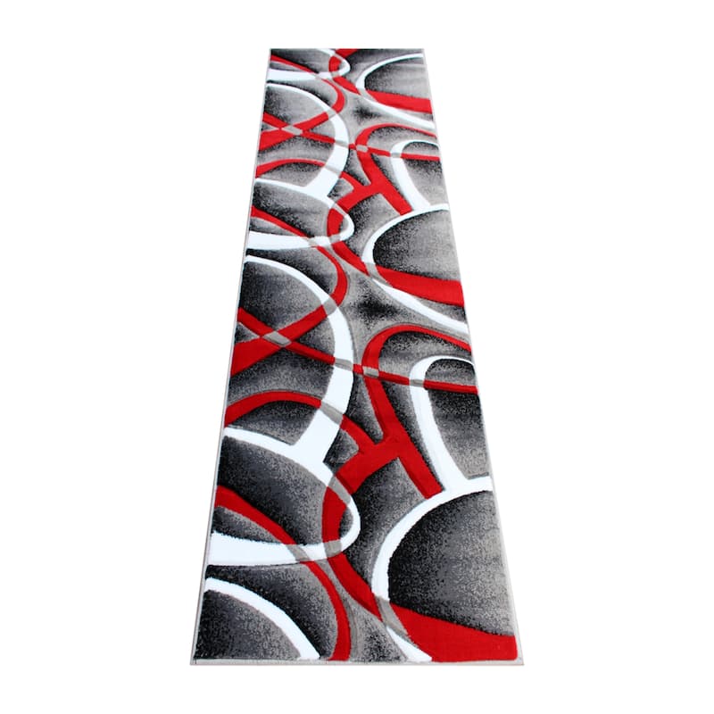 Modern Ribboned Design High-Low Pile Abstract Area Rug