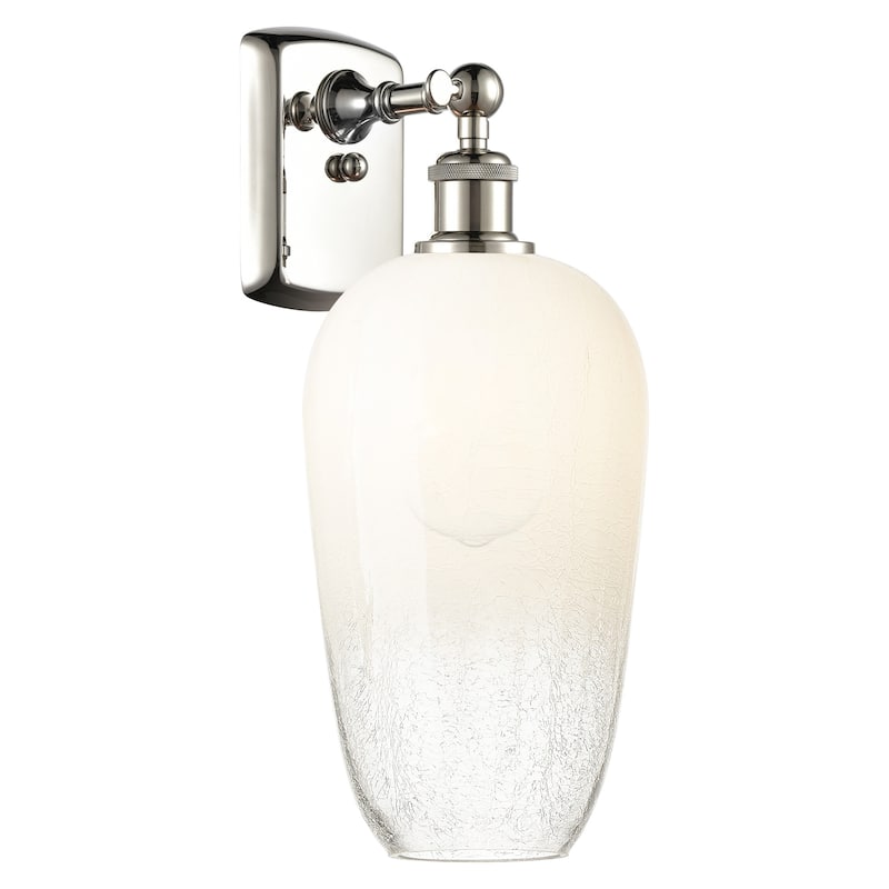 Innovations Lighting 516-1W-16-7 Brookhaven Flute Sconce Brookhaven - Polished Nickel / Opal