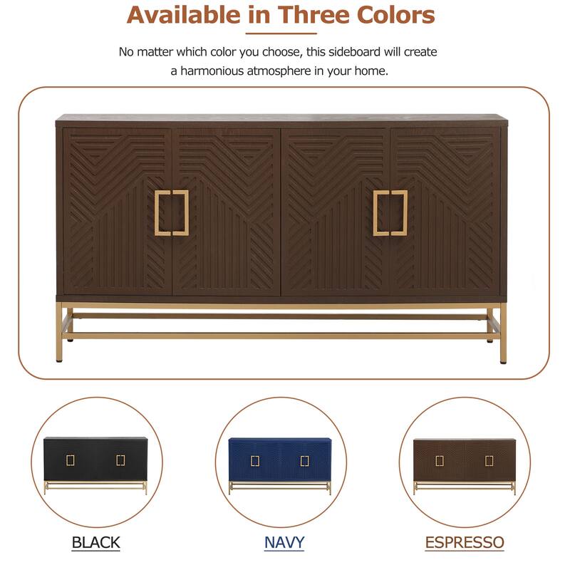 Nestfair Retro-Style Sideboard with Adjustable Shelves
