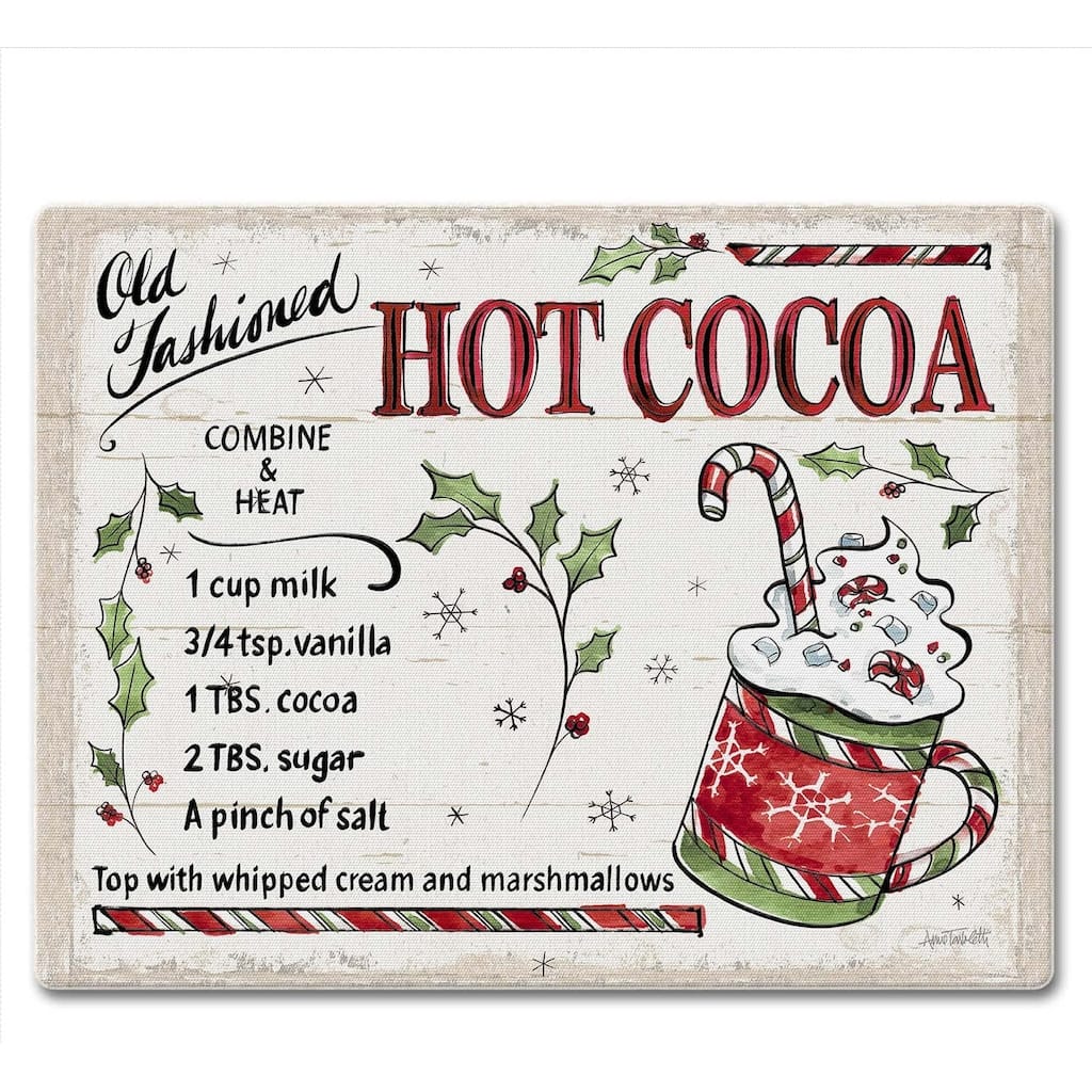 Holiday Treats 3mm Heat Tolerant Tempered Glass Cutting Board 10” x 8” Manufactured in the USA Dishwasher Safe