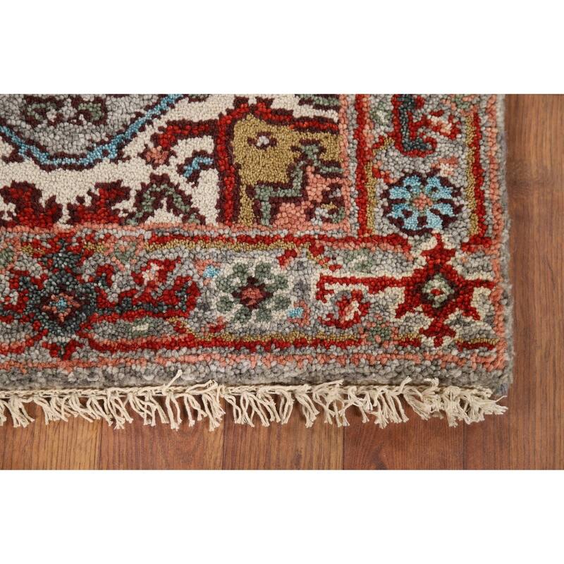 Gray Heriz Serapi Indian Foyer Rug Handmade Wool Carpet - 2'0" x 3'0"