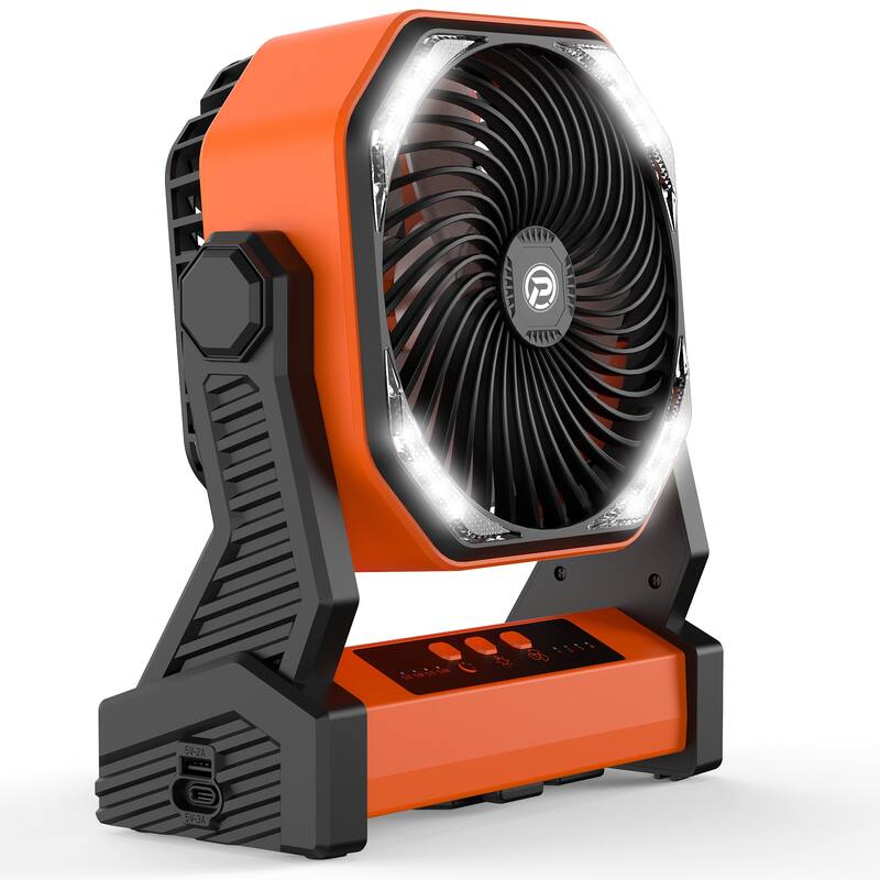 20000mAh Battery Operated Fan Portable Camping Fan with Light and Hook