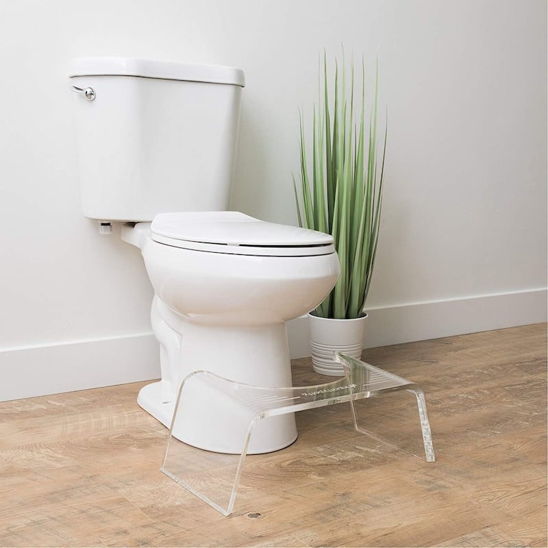 Squatty Potty Ghost Acrylic Toilet Stool, 7 Inch Bathroom Squatting Poop Stool for Potty Assistance - Clear
