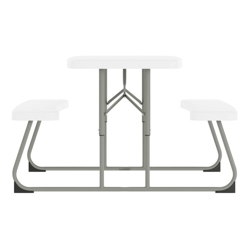 Indoor/Outdoor Commercial Grade Kids Folding Picnic Table with Benches - 37.5"D x 32.625"W x 21.5"H