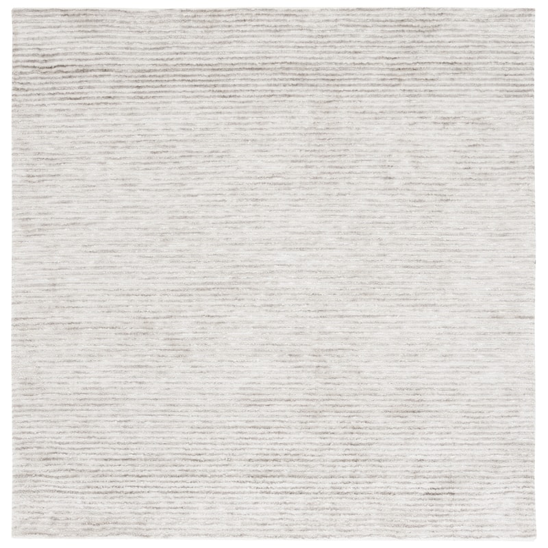 SAFAVIEH Audrey Poula Modern Stripe Rug - 6' Square - Light Grey/Ivory