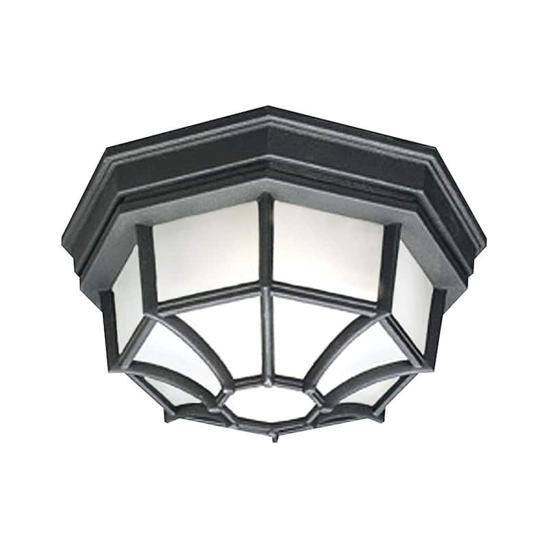 Elk Home Outdoor Essentials Black Metal 1 Light Flush Mount