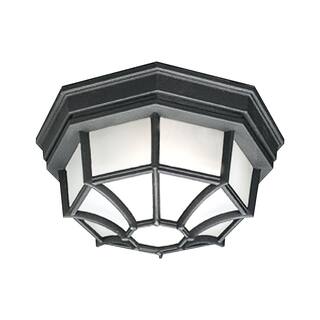 Elk Home Outdoor Essentials Black Metal 1 Light Flush Mount