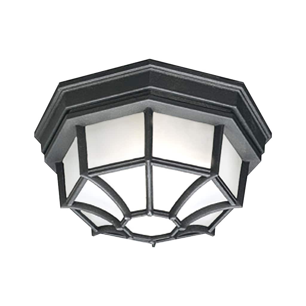 Elk Home Outdoor Essentials Black Metal 1 Light Flush Mount