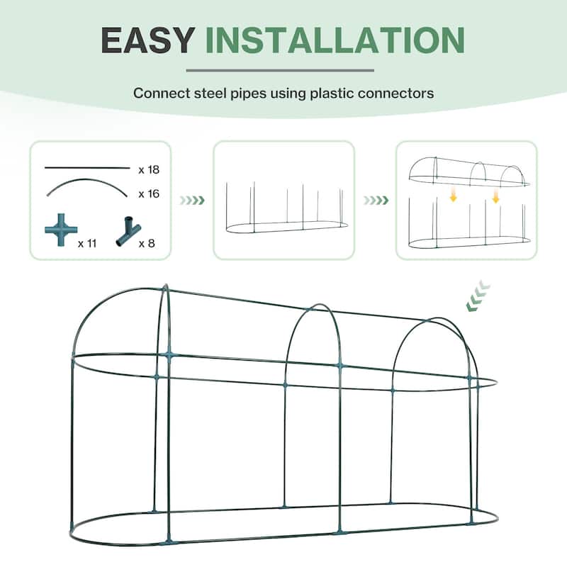 Aoodor 10'x3.3'x5' Crop Cage Plant Protection Netting Tent with Zipper