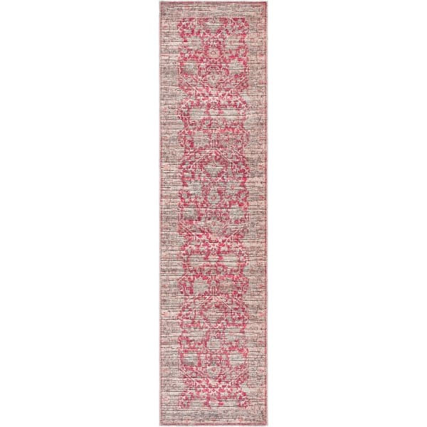 slide 2 of 9, Livabliss Nolita Traditional Washable Area Rug - 2'6" x 10' Red/Taupe - 2'6" x 10'