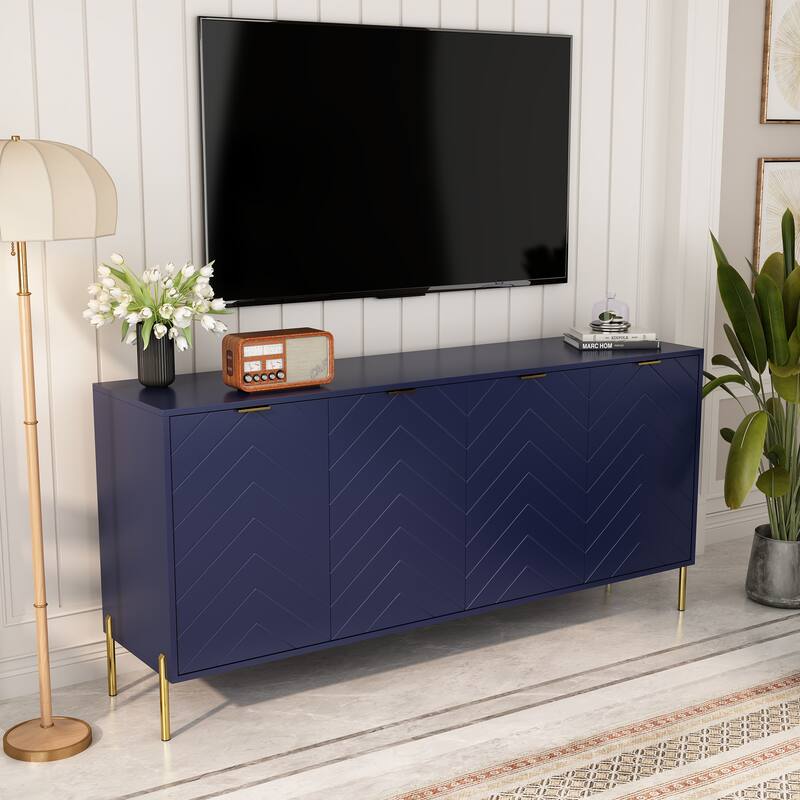 Mid-Century Four Door Storage Buffets Sideboards