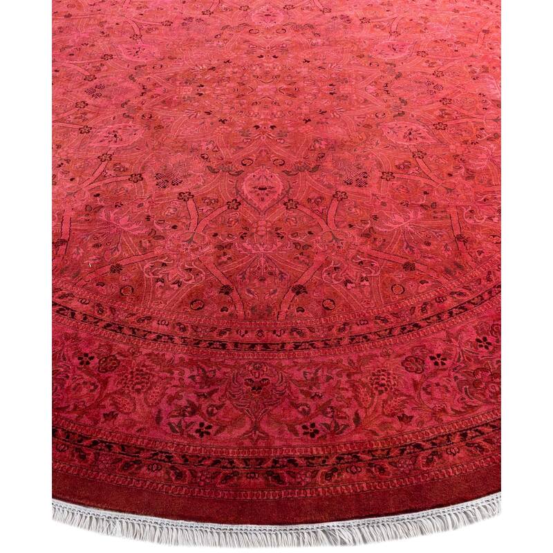 Overdyed One-of-a-Kind Hand-Knotted Area Rug - Pink - 8' 1" x 8' 1"