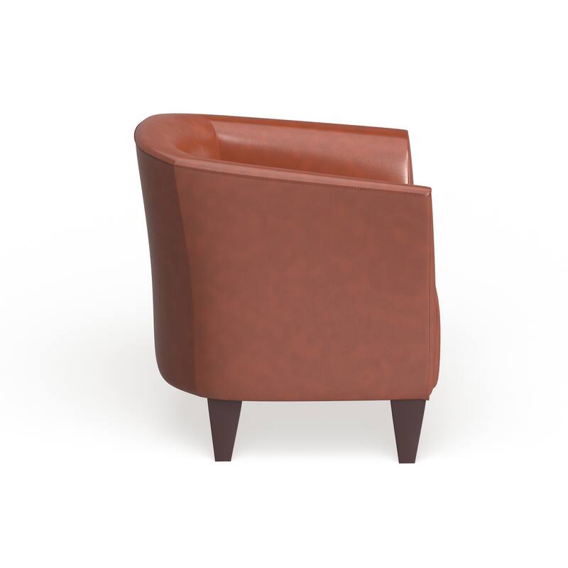 LeatherSoft Chair with Wood Feet - 33.5"W x 31"D x 29"H