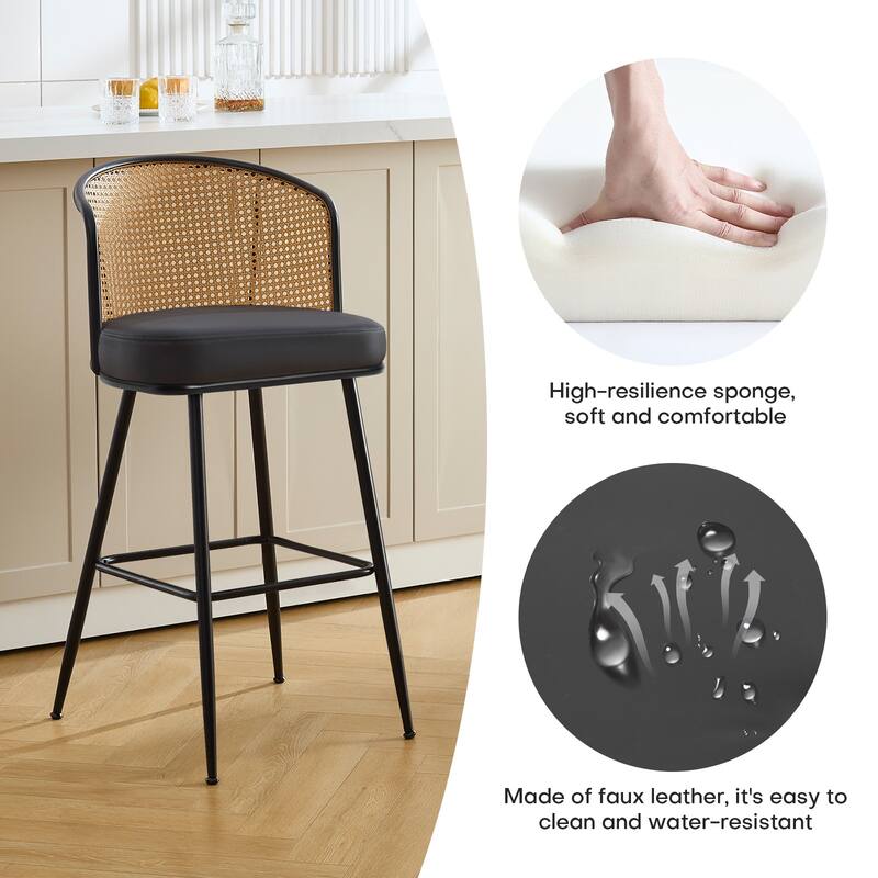 26"/29" Rattan Upholstered Bar Stool /Counter Stools Set of 2/3/4