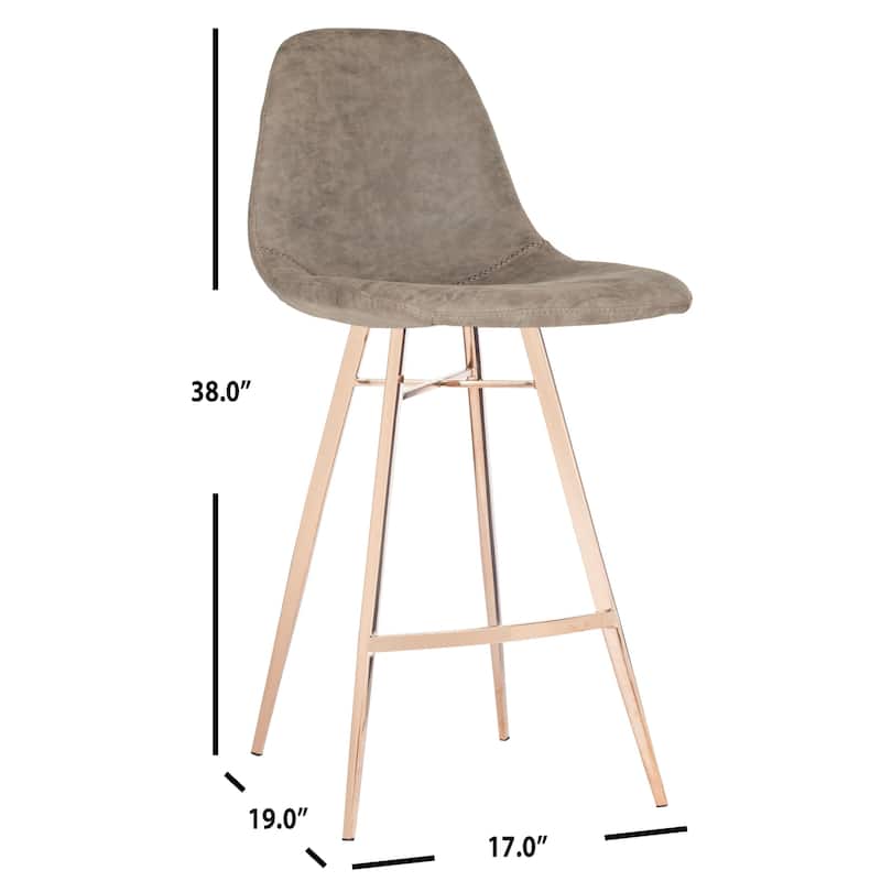 SAFAVIEH Bluette -25 Inch Brown/ Copper Counter Stool - 17" x 19" x 39" - 17Wx19Dx38H