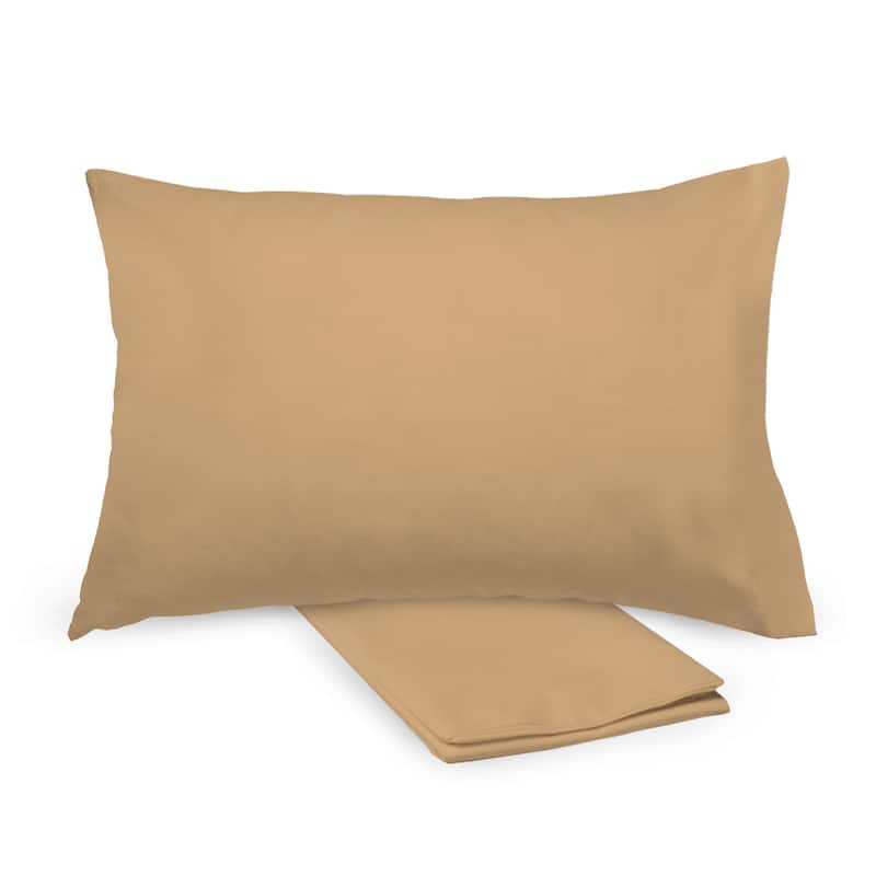 BreathableBaby Cotton Percale Pillowcase, For 13" x 18"/33 x 46 cm Toddler Pillow, Solids (2-Pack)