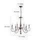 preview thumbnail 6 of 8, Farmhouse 6-Light Wood Chandelier French Country Ceiling Light for Dining Room