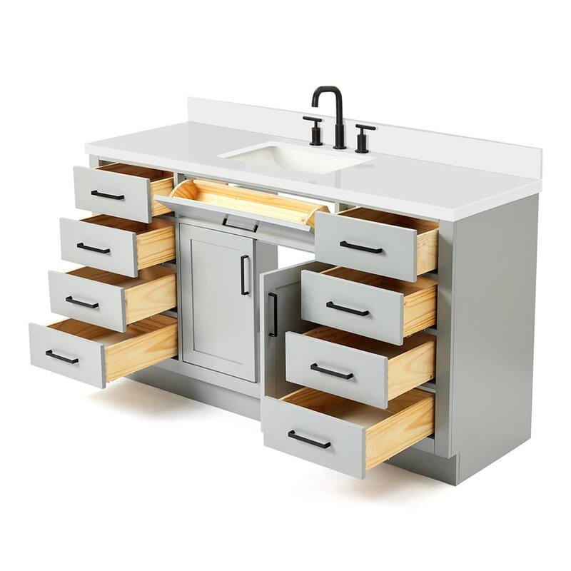 Ariel T061SWQRVO Hepburn 61" Free Standing Single Basin Vanity Set