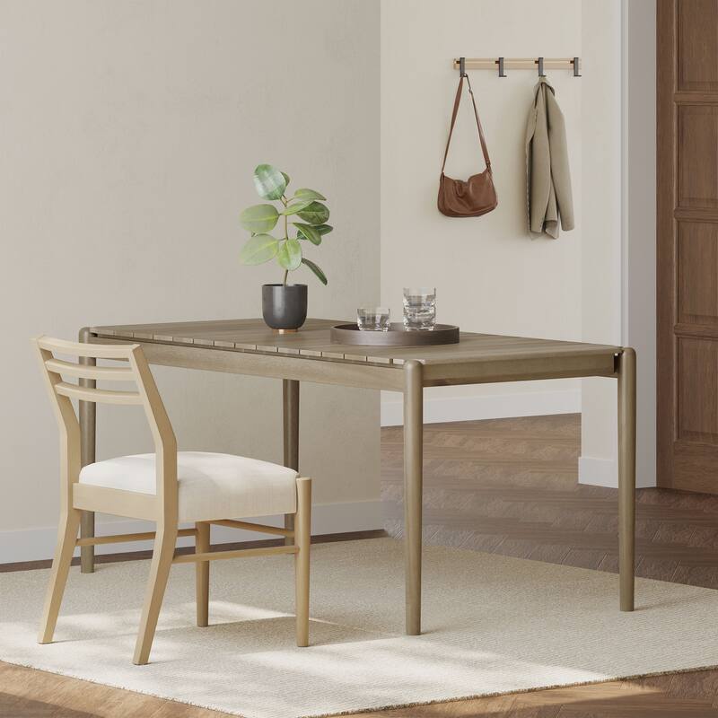 Modern Dining Table Kitchen Table with Solid Wood Leg Oak Finish Dinner Table Dining Room Home Furniture - Brown