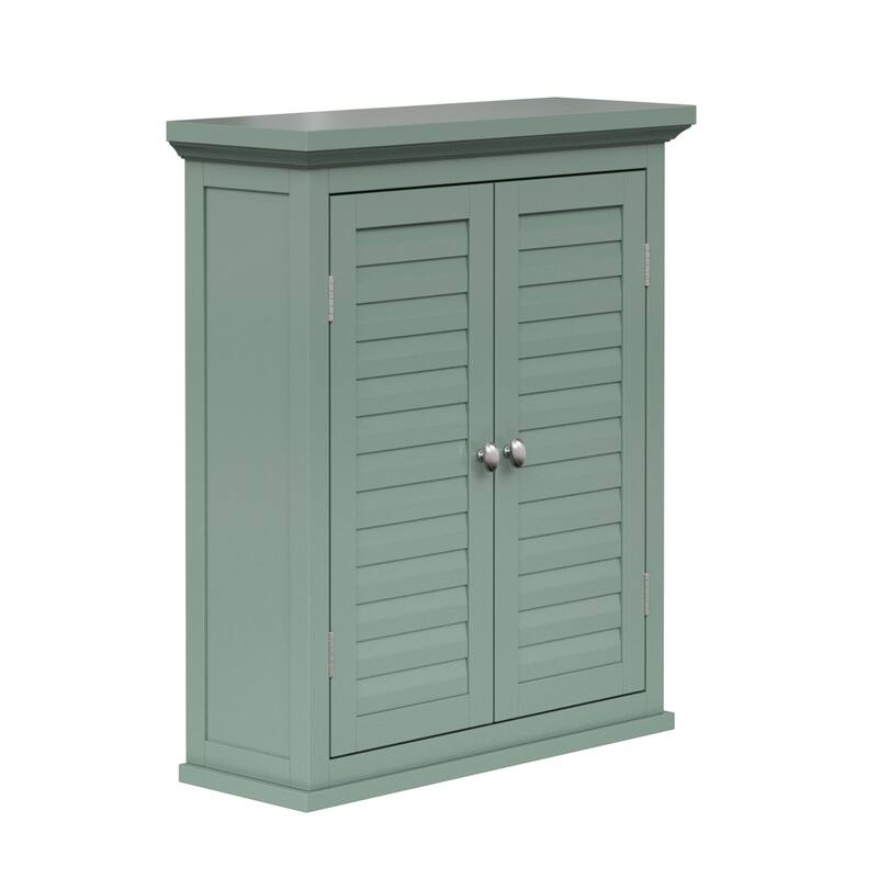 Teamson Home Glancy 24 in Removable Bathroom Wall Cabinet with Shutter Doors, Adjustable Shelf for Small Spaces