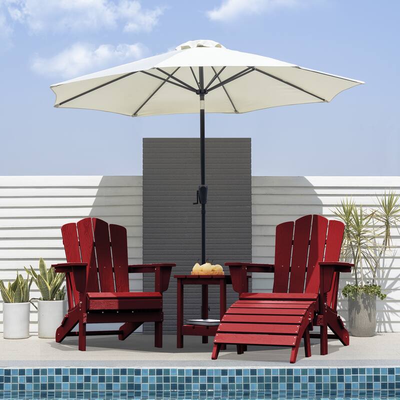 HDPE Folding Adirondack Ottoman, No-Assembly Outdoor Footrest,Fade Resistant Patio Footstool for Adirondack chair