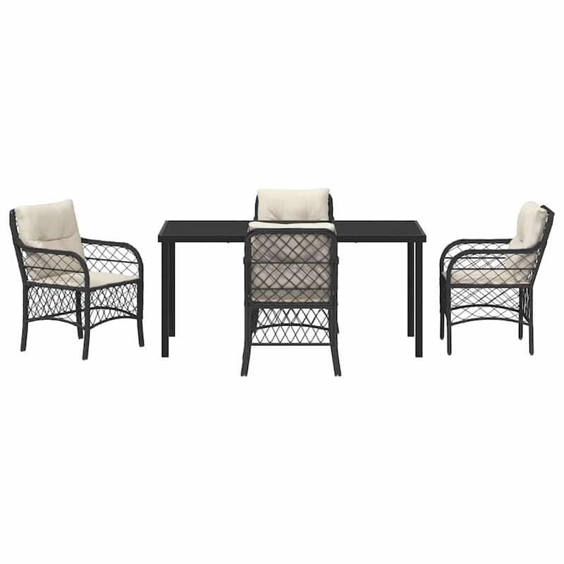 vidaXL Garden Dining Set with Cushion Poly Rattan