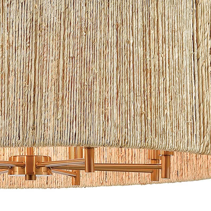 Abaca Rope Chandelier in Satin Brass