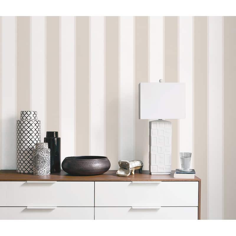 Galerie Wallcoverings Smart Stripes 2 Formal Stripe Vinyl on Non-Woven Matte Wallpaper Roll
