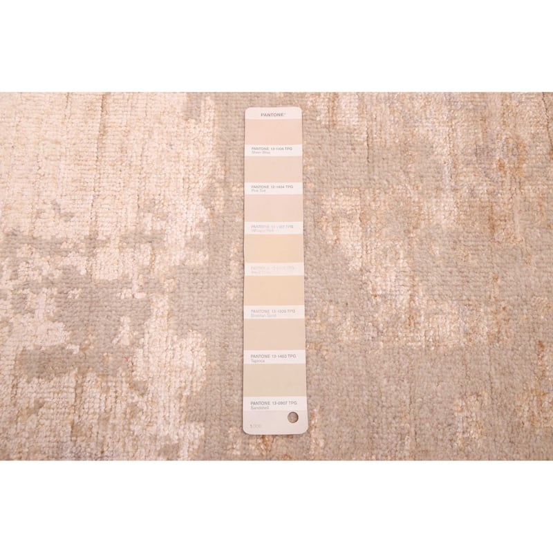 ECARPETGALLERY Hand-knotted Legacy Beige Silk, Wool Rug - 2'6 x 10'2