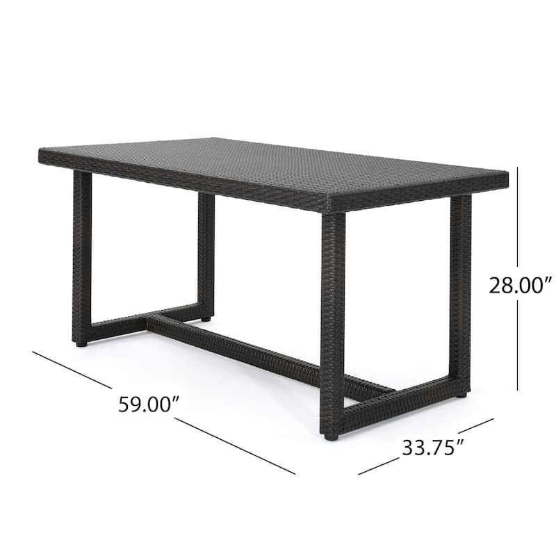 Santa Rosa Outdoor 59-inch Rectangle Wicker Dining Table by Christopher Knight Home - 28.00"H x 59.00"L x 34.00"D