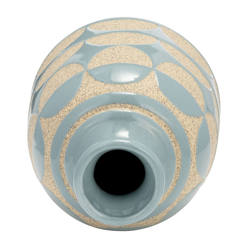 Sagebrook Home Artisanal 10" Half Circle Abstract Ceramic Vase