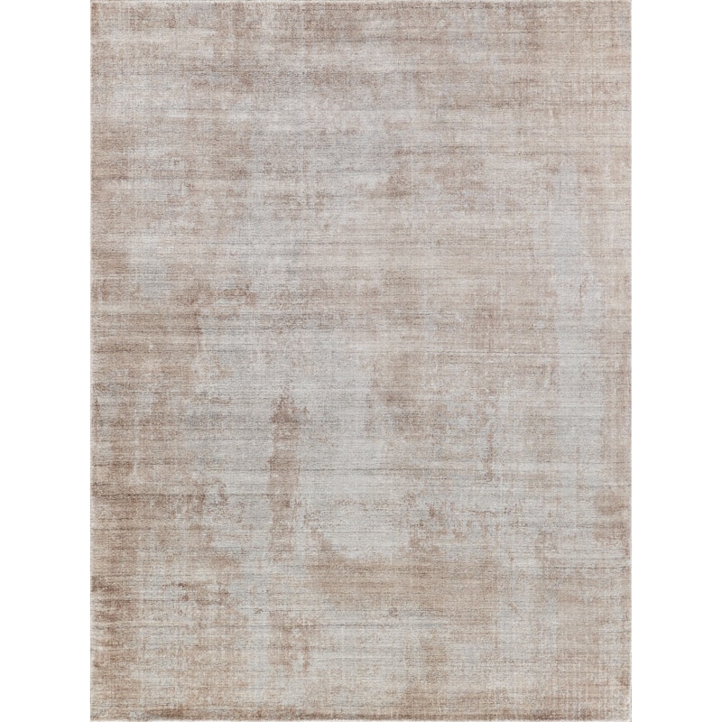 EXQUISITE RUGS Stone Wash Gazni Hand-loomed Wool/Bamboo Silk Terracota/Silver Area Rug.