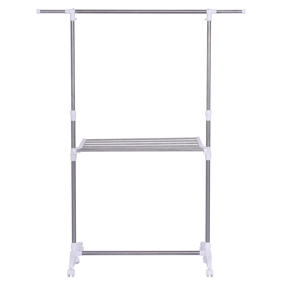 Shop Gymax Folding Drying Rack Extendable Rolling Storage Hanger
