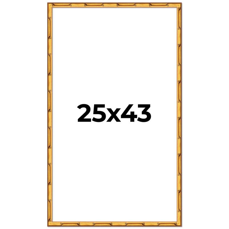 25x43 Frame Gold Bamboo Picture Frame Modern Photo Frame Includes UV Acrylic Shatter Guard Front Acid Free Foam Backing Board