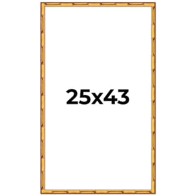 25x43 Frame Gold Bamboo Picture Frame Modern Photo Frame Includes UV Acrylic Shatter Guard Front Acid Free Foam Backing Board