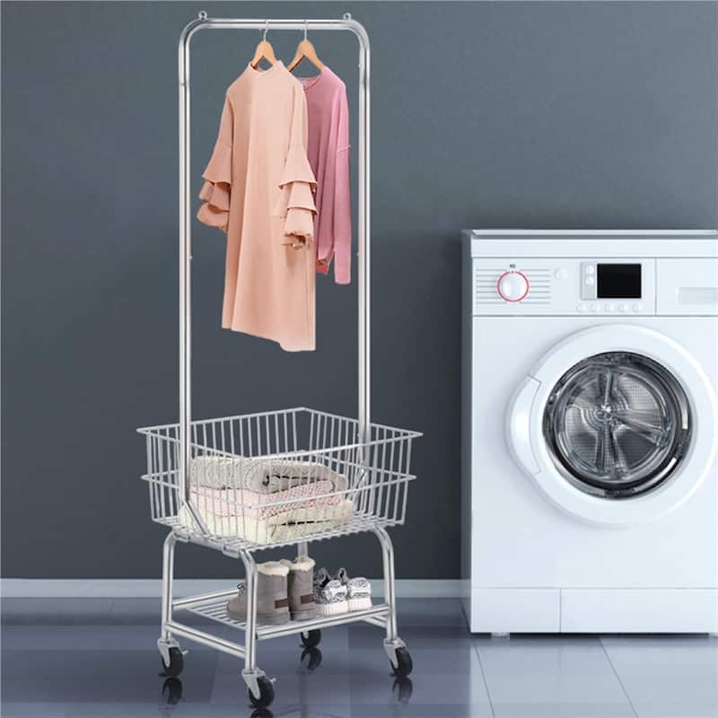 Yaheetech Commercial Laundry Cart Laundry Butler with Wheels On Sale