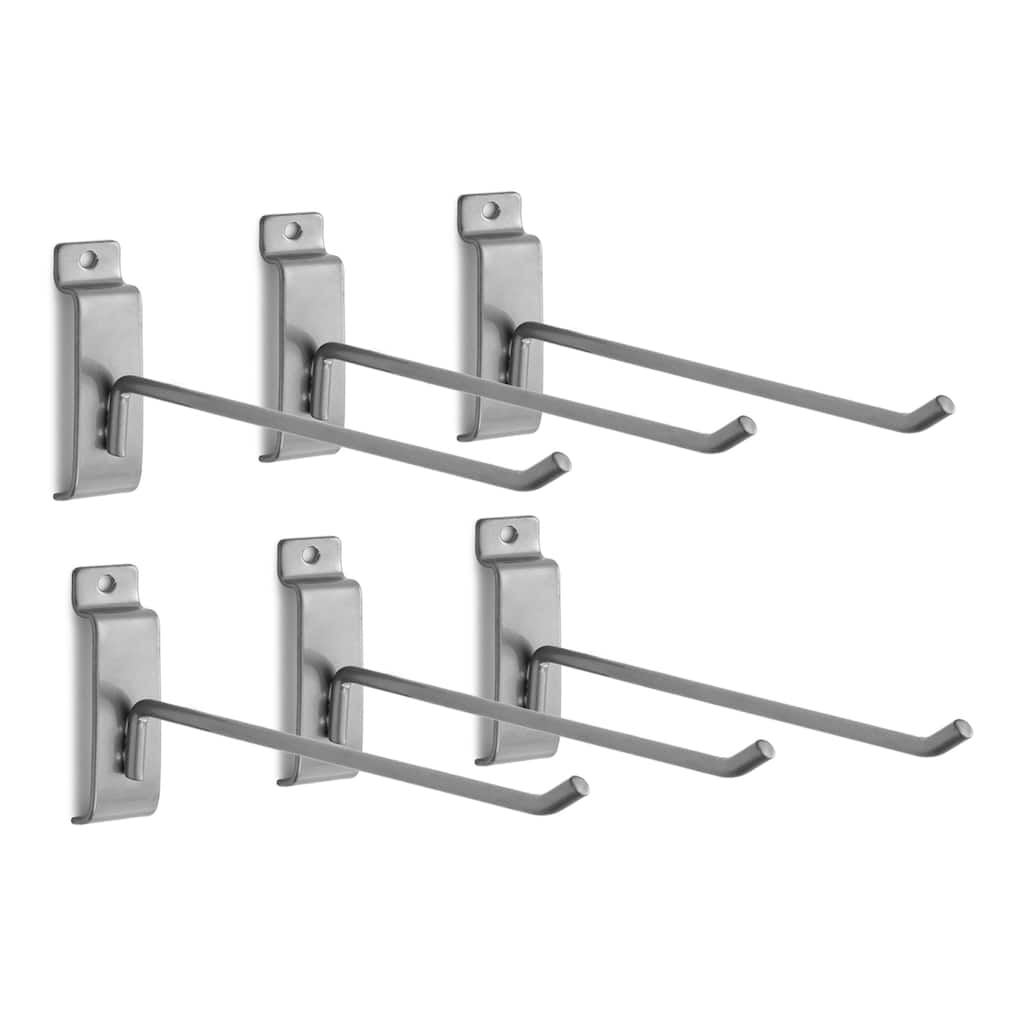 NewAge Products Slatwall Accessories - 8" Single Hooks (Pack of 6)
